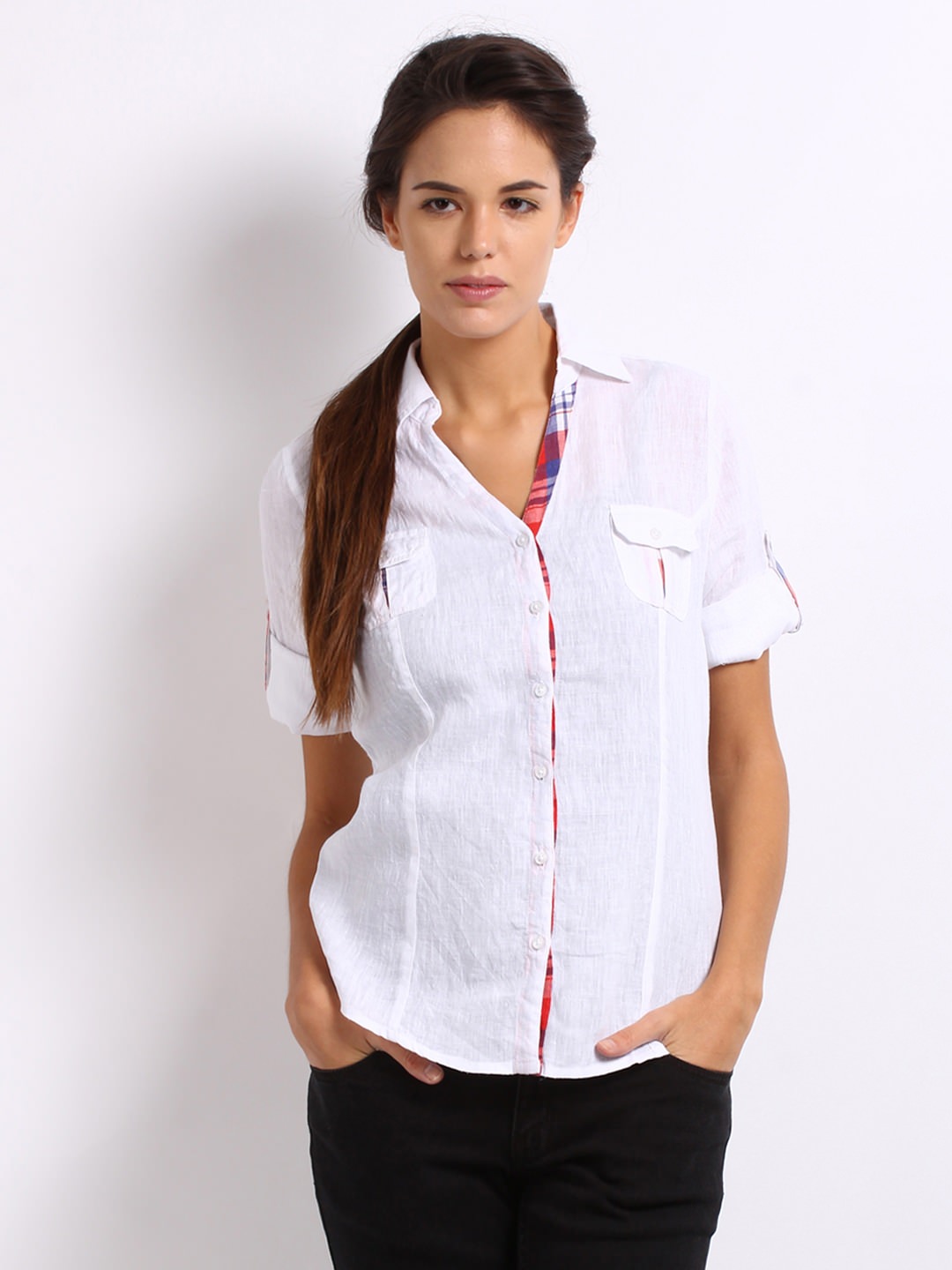 ladies casual white shirt