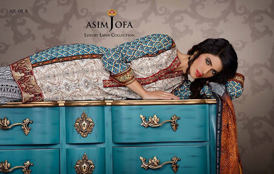Asim Jofa Luxury Formal embroidered Lawn Collection for women 2014-2015 (4)
