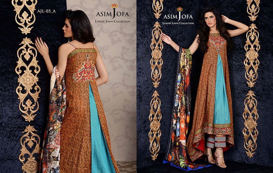 Asim Jofa Luxury Formal embroidered Lawn Collection for women 2014-2015 (7)