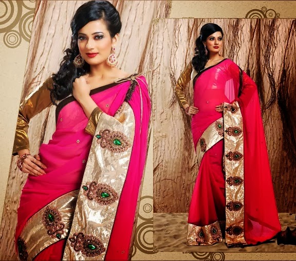 Latest Indian and Asian Designer Party wear and wedding Saree Collection for Women 2014-2015 (19)