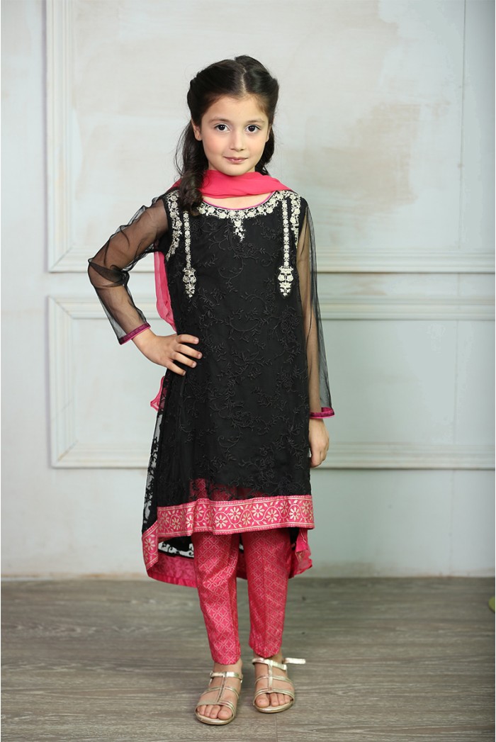 Kids Pakistani 3 Pc Dress Stitched fancy dress Suit Eid 