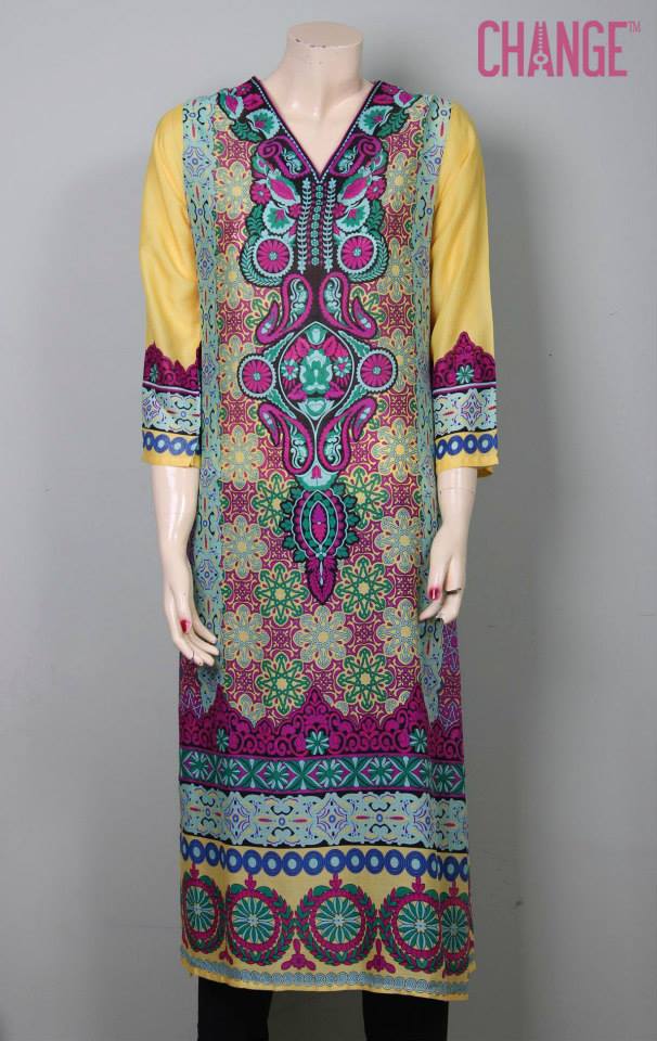 Stylish & Colorful Midsummer Season Kurti wear Dresses Designs for Women by Change 2014-2015 (9)