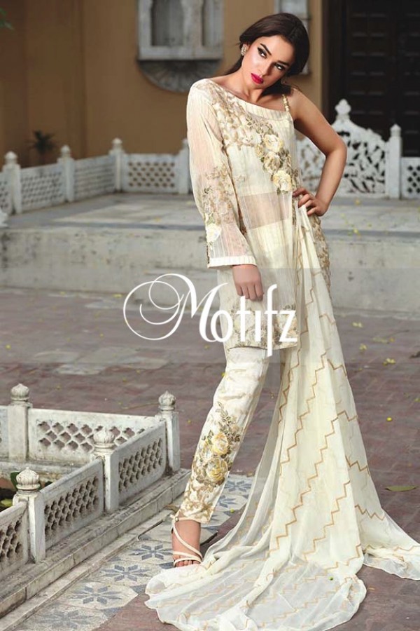 Motifz Embroidered Crinkle Chiffon Dresses Best Eid Collection 2016-2017 (11)