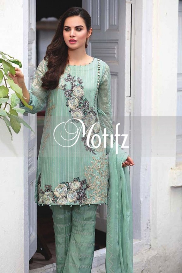 Motifz Embroidered Crinkle Chiffon Dresses Best Eid Collection 2016-2017 (12)