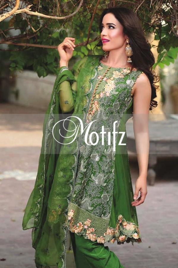 Motifz Embroidered Crinkle Chiffon Dresses Best Eid Collection 2016-2017 (13)