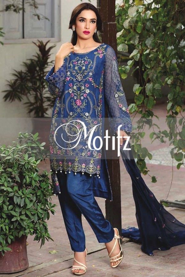 Motifz Embroidered Crinkle Chiffon Dresses Best Eid Collection 2016-2017 (15)