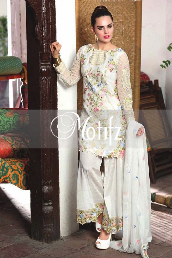 Motifz Embroidered Crinkle Chiffon Dresses Best Eid Collection 2016-2017 (16)