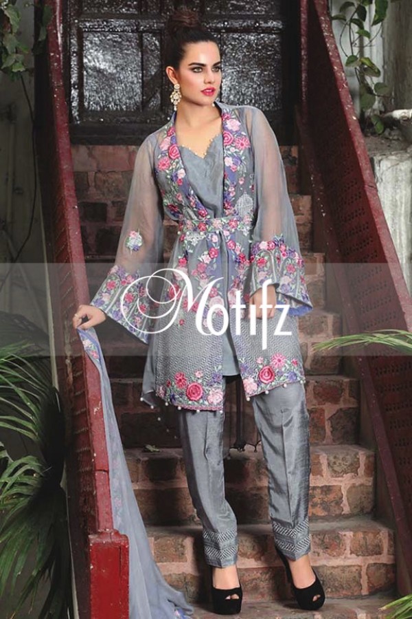 Motifz Embroidered Crinkle Chiffon Dresses Best Eid Collection 2016-2017 (17)