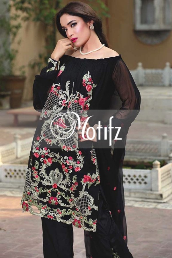 Motifz Embroidered Crinkle Chiffon Dresses Best Eid Collection 2016-2017 (19)