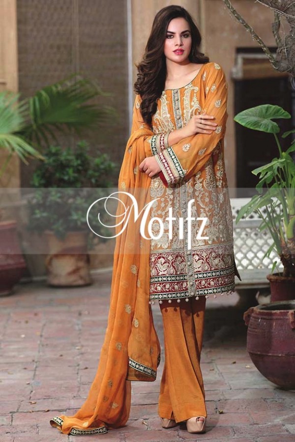 Motifz Embroidered Crinkle Chiffon Dresses Best Eid Collection 2016-2017 (21)