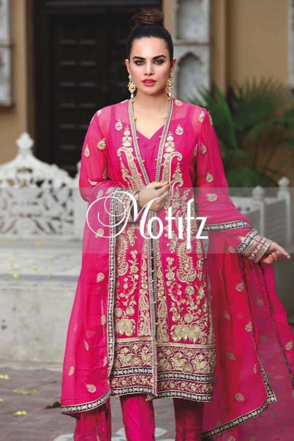 Motifz Embroidered Crinkle Chiffon Dresses Best Eid Collection 2016-2017 (22)