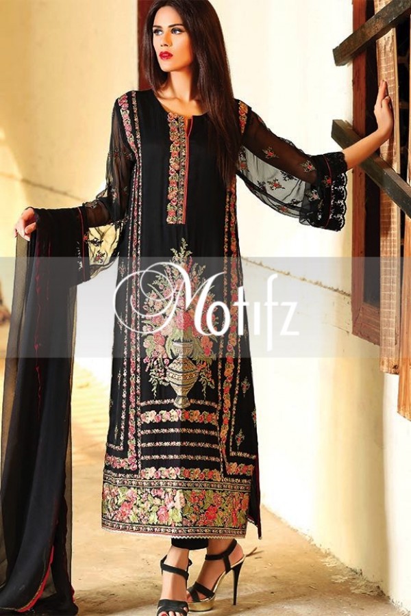 Motifz Embroidered Crinkle Chiffon Dresses Best Eid Collection 2016-2017 (23)