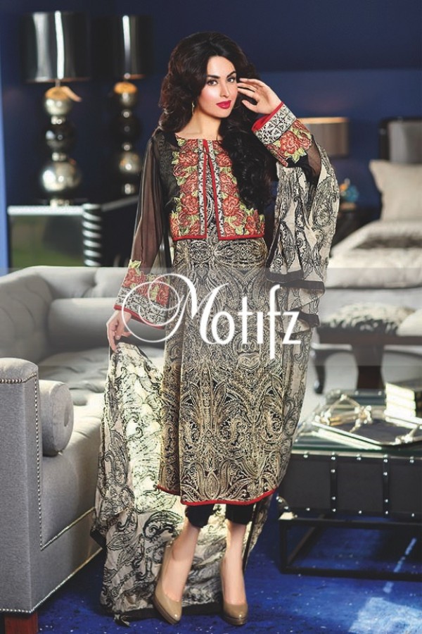 Motifz Embroidered Crinkle Chiffon Dresses Best Eid Collection 2016-2017 (26)