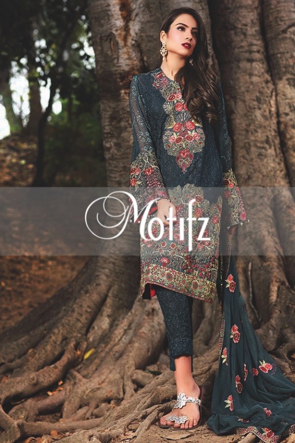 Motifz Embroidered Crinkle Chiffon Dresses Best Eid Collection 2016-2017 (28)