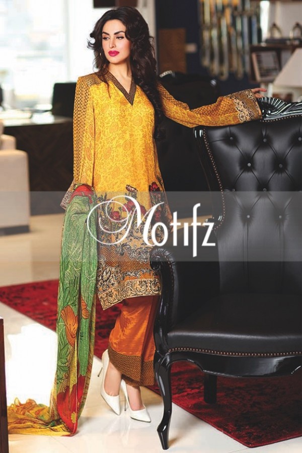 Motifz Embroidered Crinkle Chiffon Dresses Best Eid Collection 2016-2017 (29)