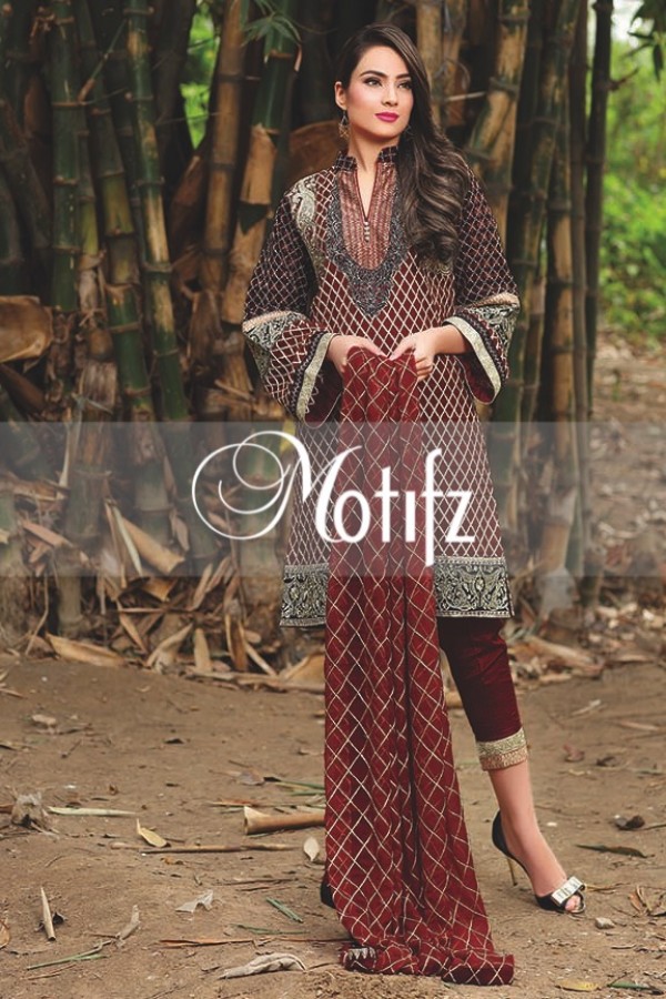 Motifz Embroidered Crinkle Chiffon Dresses Best Eid Collection 2016-2017 (30)