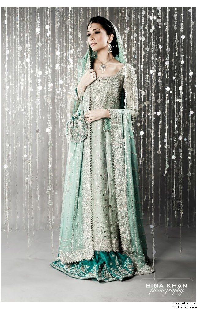 Green bridal dresses pakistani