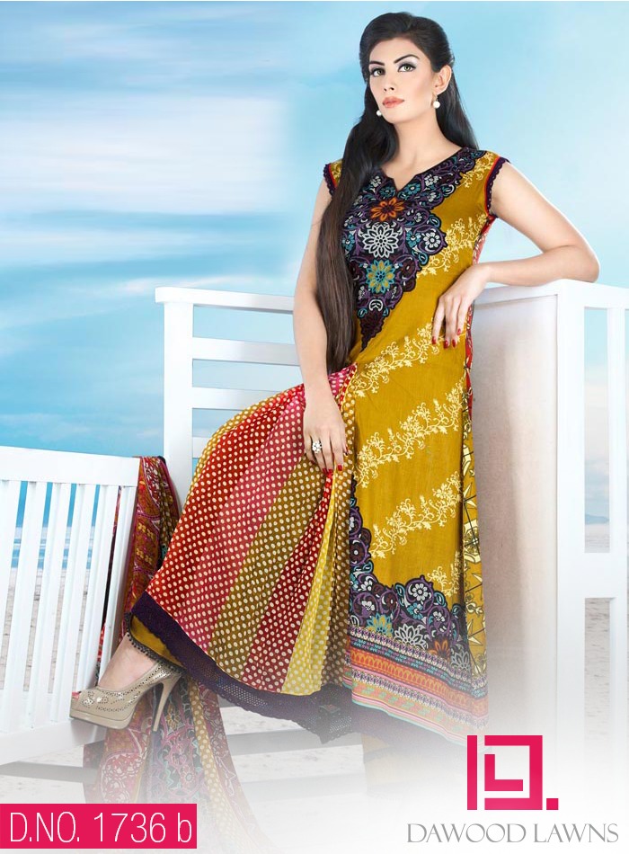 New Stylish and Fancy Chiffon & Khaddar Winter Dresses Eid ul Azha Collection 2014-2015 by Dawood Textiles Mill (13)