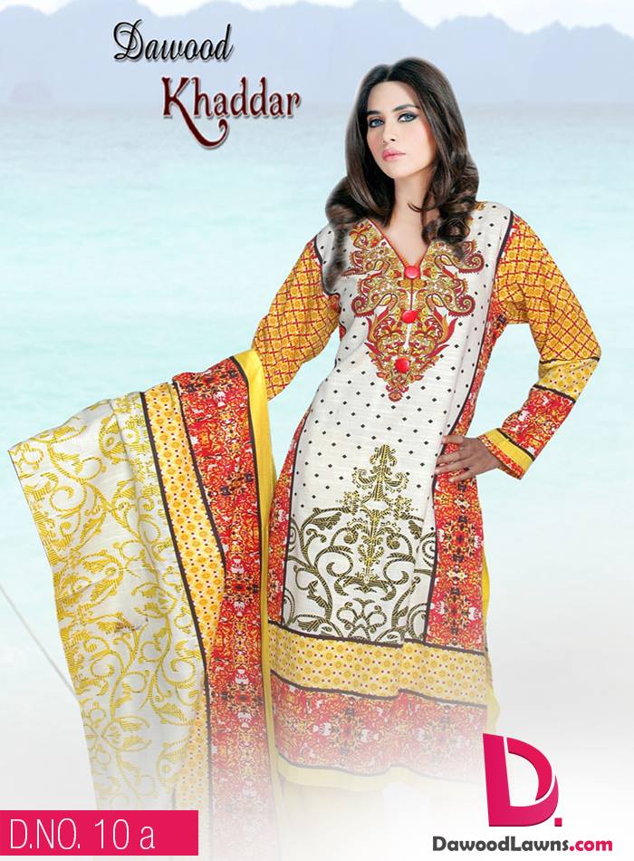 New Stylish and Fancy Chiffon & Khaddar Winter Dresses Eid ul Azha Collection 2014-2015 by Dawood Textiles Mill (18)