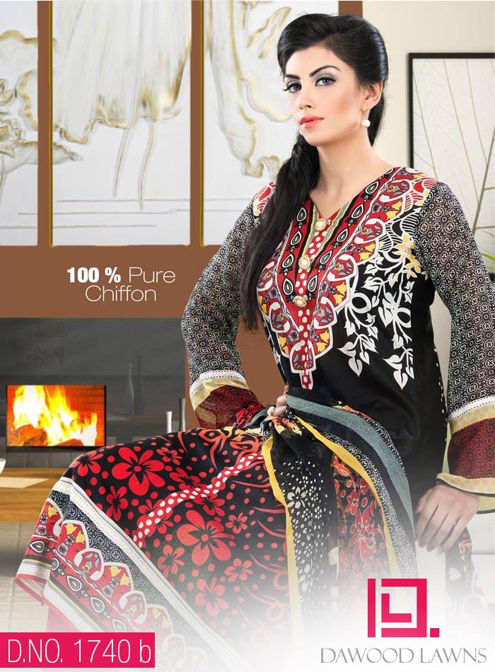 New Stylish and Fancy Chiffon & Khaddar Winter Dresses Eid ul Azha Collection 2014-2015 by Dawood Textiles Mill (9)