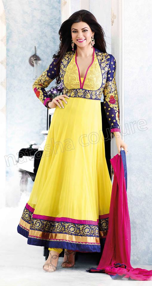 New Indian Fashion Long Shirt Anarkali Dresses for Girls 2014-2015  Fancy Embroidered Collection (26)