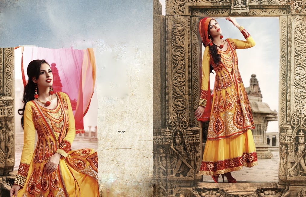 Latest Indian Designer Collection Jacket Styled Dresses Anarkali Suits for Girls 2014-2015 (3)