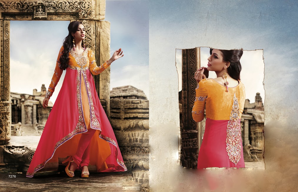 Latest Indian Designer Collection Jacket Styled Dresses Anarkali Suits for Girls 2014-2015 (6)