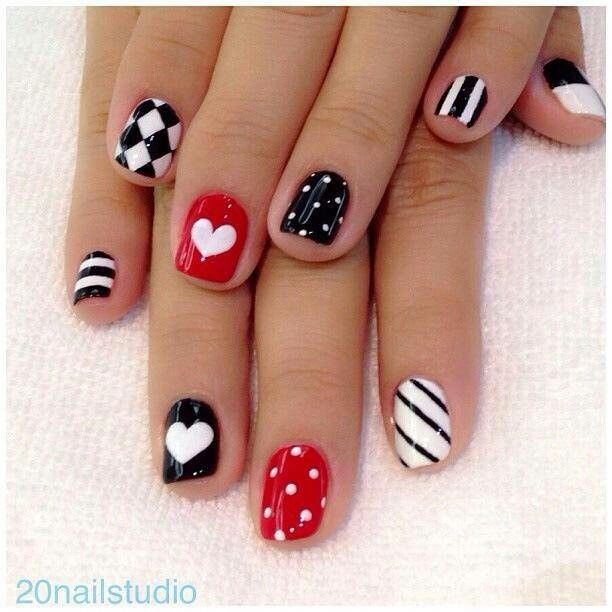 French Tip nail arts- Best & Romantic Nail Art Designs & Ideas for Valentines Day (4)