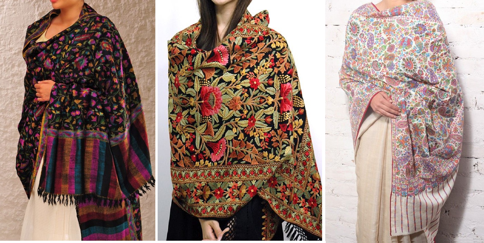 different types of kashmiri shawls