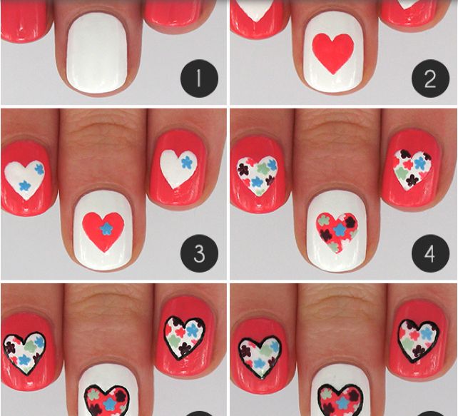Sweet candy hearts Best & Romantic Nail Art Designs & Ideas for Valentines Day (6)