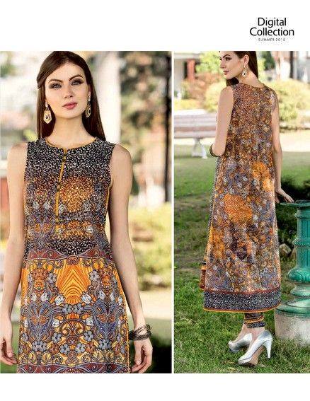 Five Star Textile Mills Latest Summer Collection Digital Printed Lawn Embroidered Dresses 2015  (11)