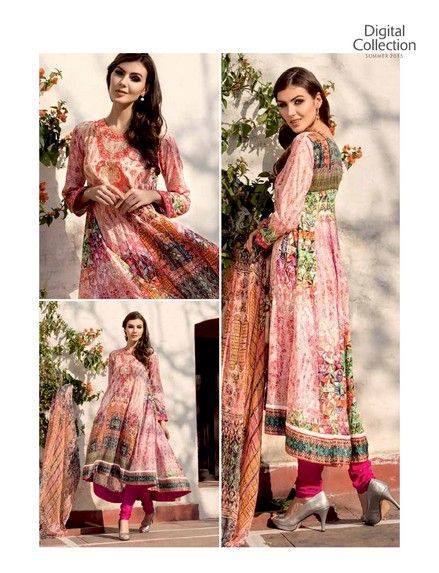 Five Star Textile Mills Latest Summer Collection Digital Printed Lawn Embroidered Dresses 2015  (13)