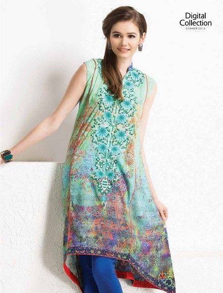 Five Star Textile Mills Latest Summer Collection Digital Printed Lawn Embroidered Dresses 2015  (17)