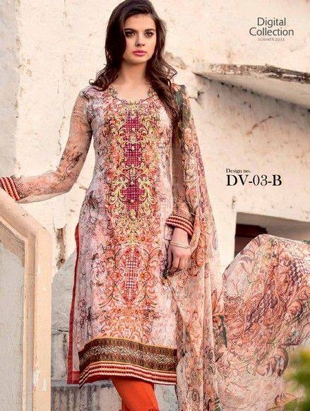 Five Star Textile Mills Latest Summer Collection Digital Printed Lawn Embroidered Dresses 2015  (18)
