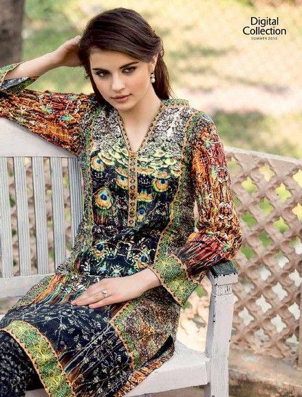 Five Star Textile Mills Latest Summer Collection Digital Printed Lawn Embroidered Dresses 2015  (24)