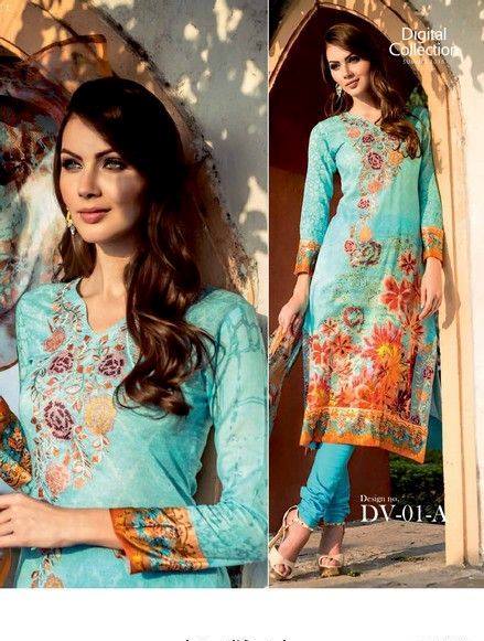 Five Star Textile Mills Latest Summer Collection Digital Printed Lawn Embroidered Dresses 2015  (7)