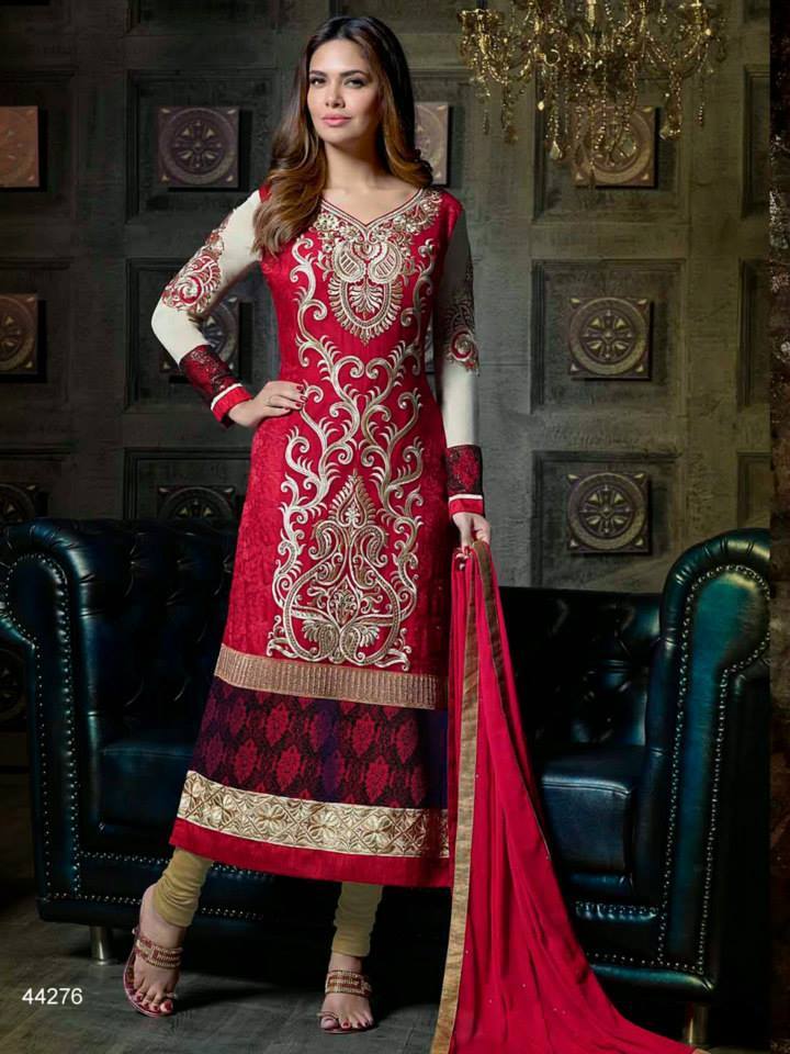Pakistani & Indian Straight Cut Dresses Collection 2015-2016 (1)