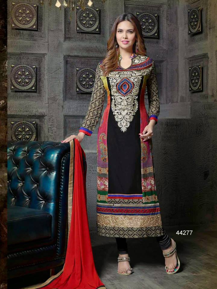 Pakistani & Indian Straight Cut Dresses Collection 2015-2016 (10)