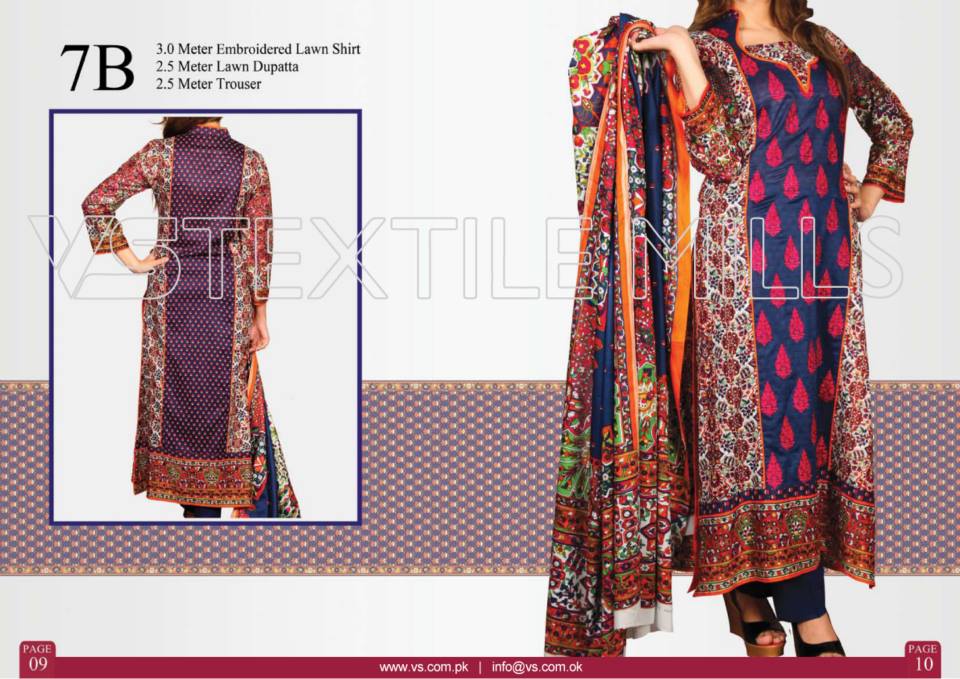 VS Textile Mills Vadiwala Lawn Embroidered Chiffon Collection 2015 (28)