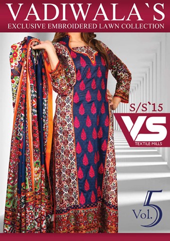 VS Textile Mills Vadiwala Lawn Embroidered Chiffon Collection 2015 (4)