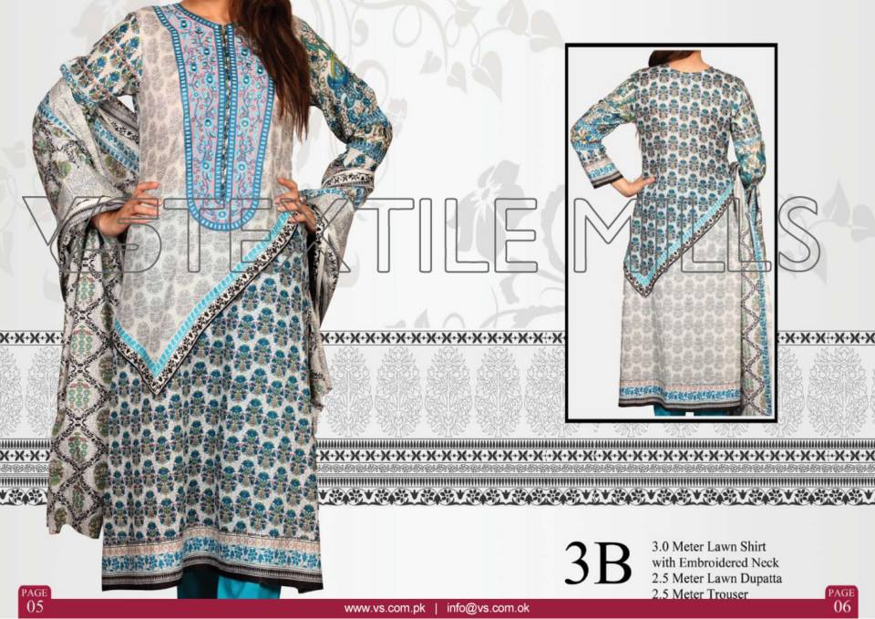 VS Textile Mills Vadiwala Lawn Embroidered Chiffon Collection 2015 (5)