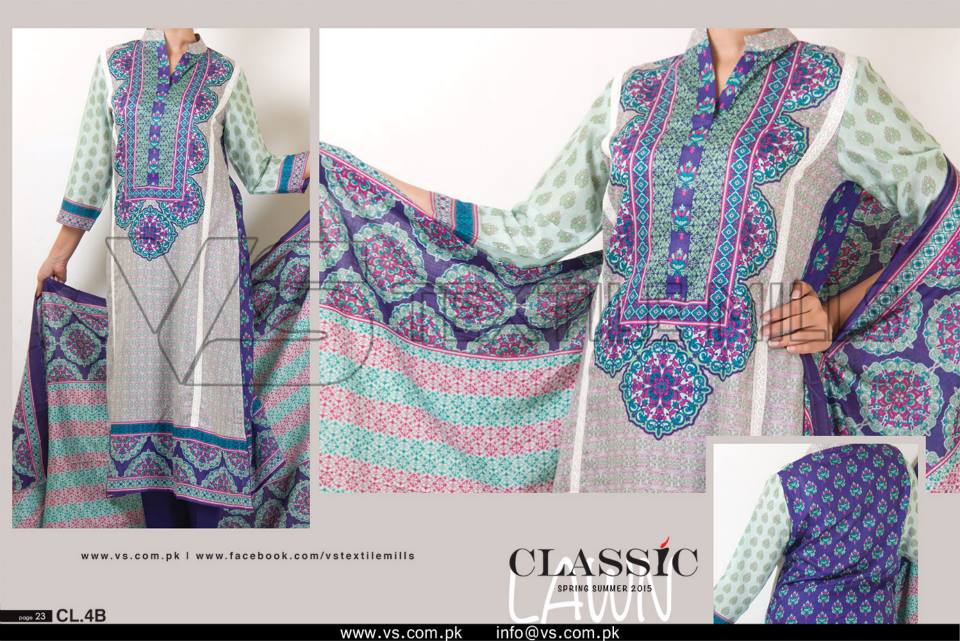 VS Textile Mills Vadiwala Lawn Embroidered Chiffon Collection 2015 (8)