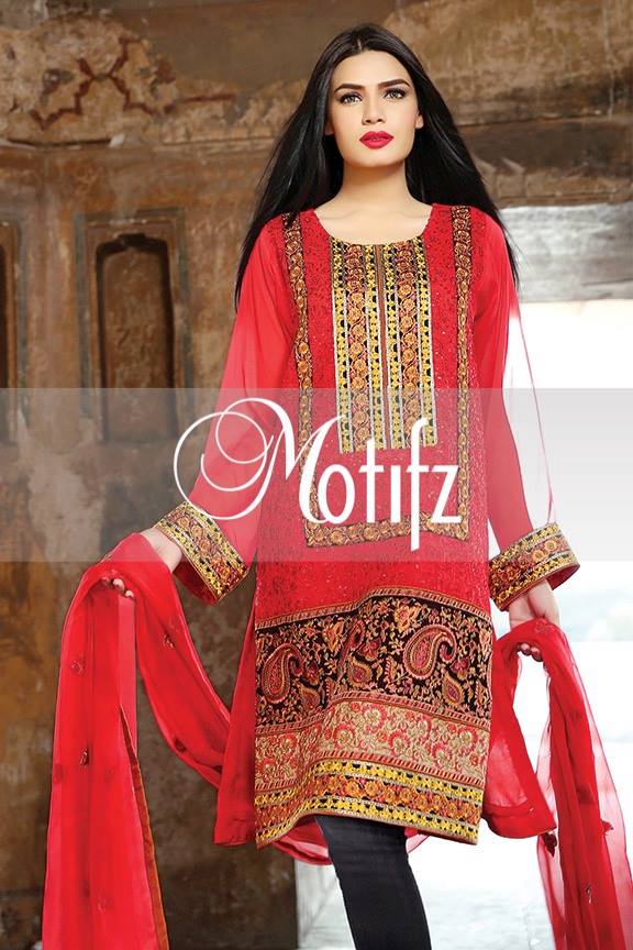 Motifz Embroidered Chiffon Eid Festival Collection 2015 with Prices (5)
