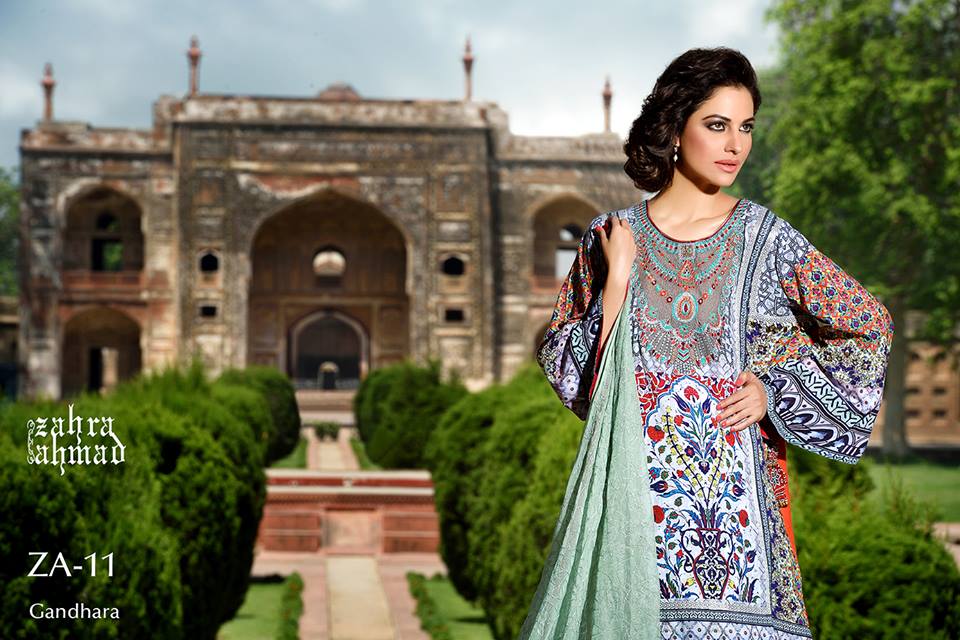 Zahra Ahmed Mystical Printed Shirts Tunics Collection 2015-16 (15)