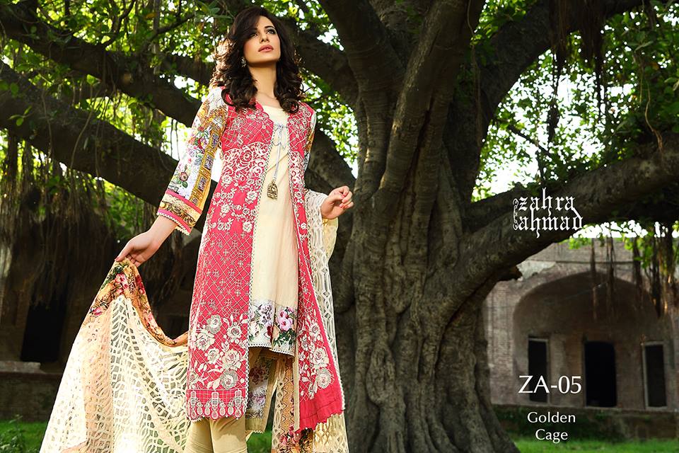 Zahra Ahmed Mystical Printed Shirts Tunics Collection 2015-16 (17)