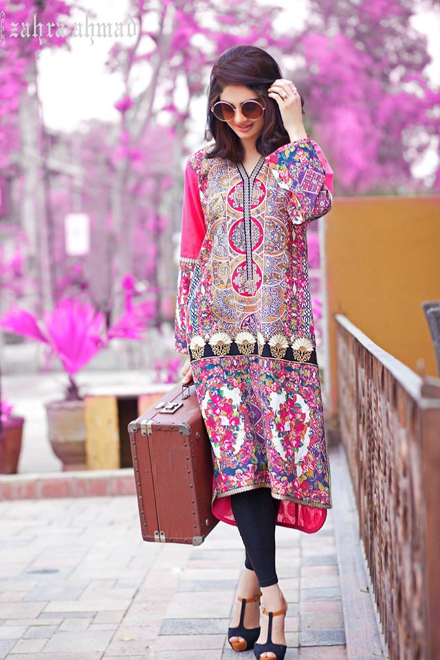 Zahra Ahmed Mystical Printed Shirts Tunics Collection 2015-16 (2)