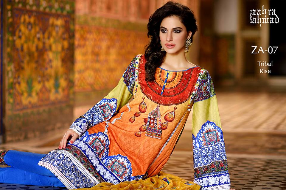 Zahra Ahmed Mystical Printed Shirts Tunics Collection 2015-16 (20)