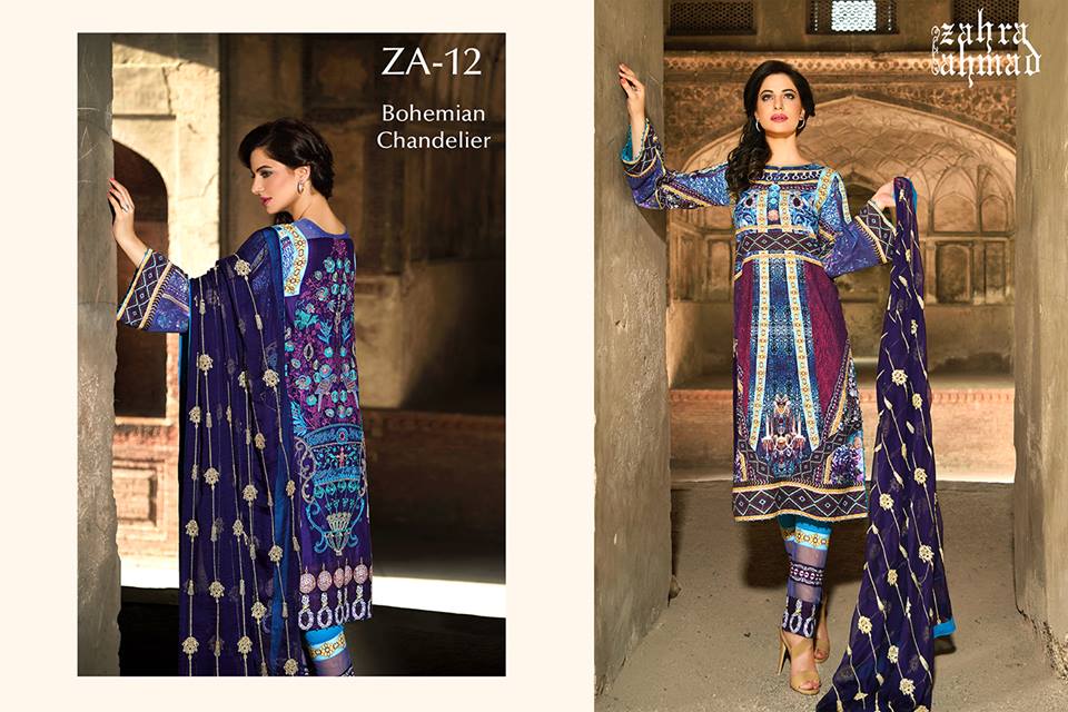 Zahra Ahmed Mystical Printed Shirts Tunics Collection 2015-16 (21)