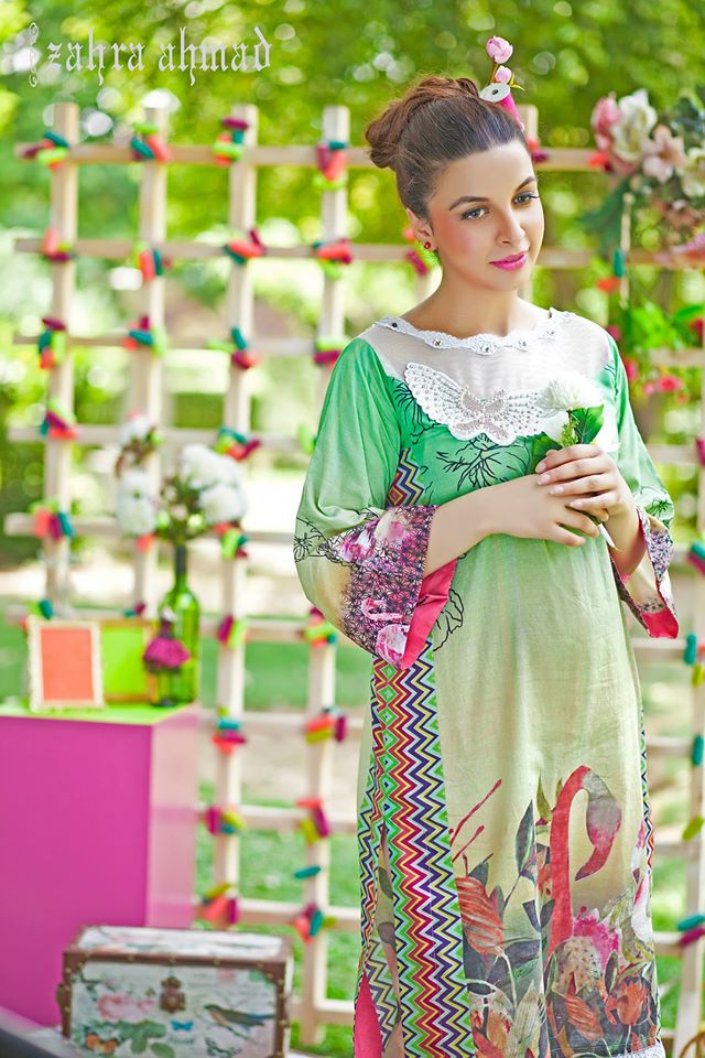 Zahra Ahmed Mystical Printed Shirts Tunics Collection 2015-16 (24)