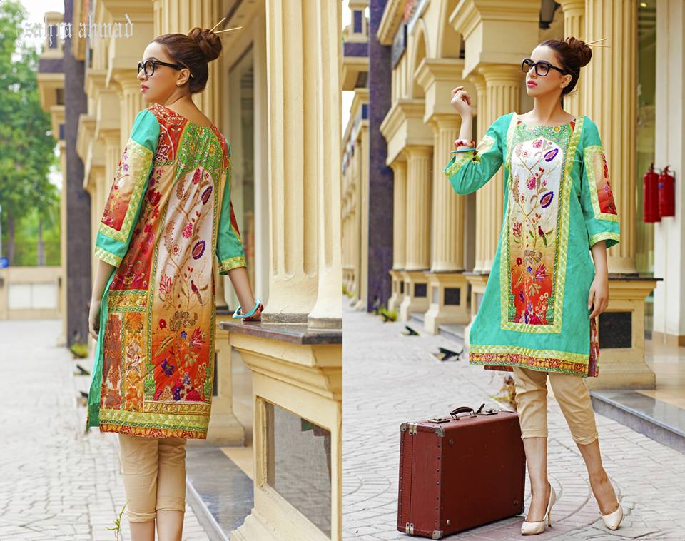 Zahra Ahmed Mystical Printed Shirts Tunics Collection 2015-16 (30)